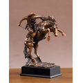 Cowboy with Horse bronze Figurine - 11"H X 8.5"W